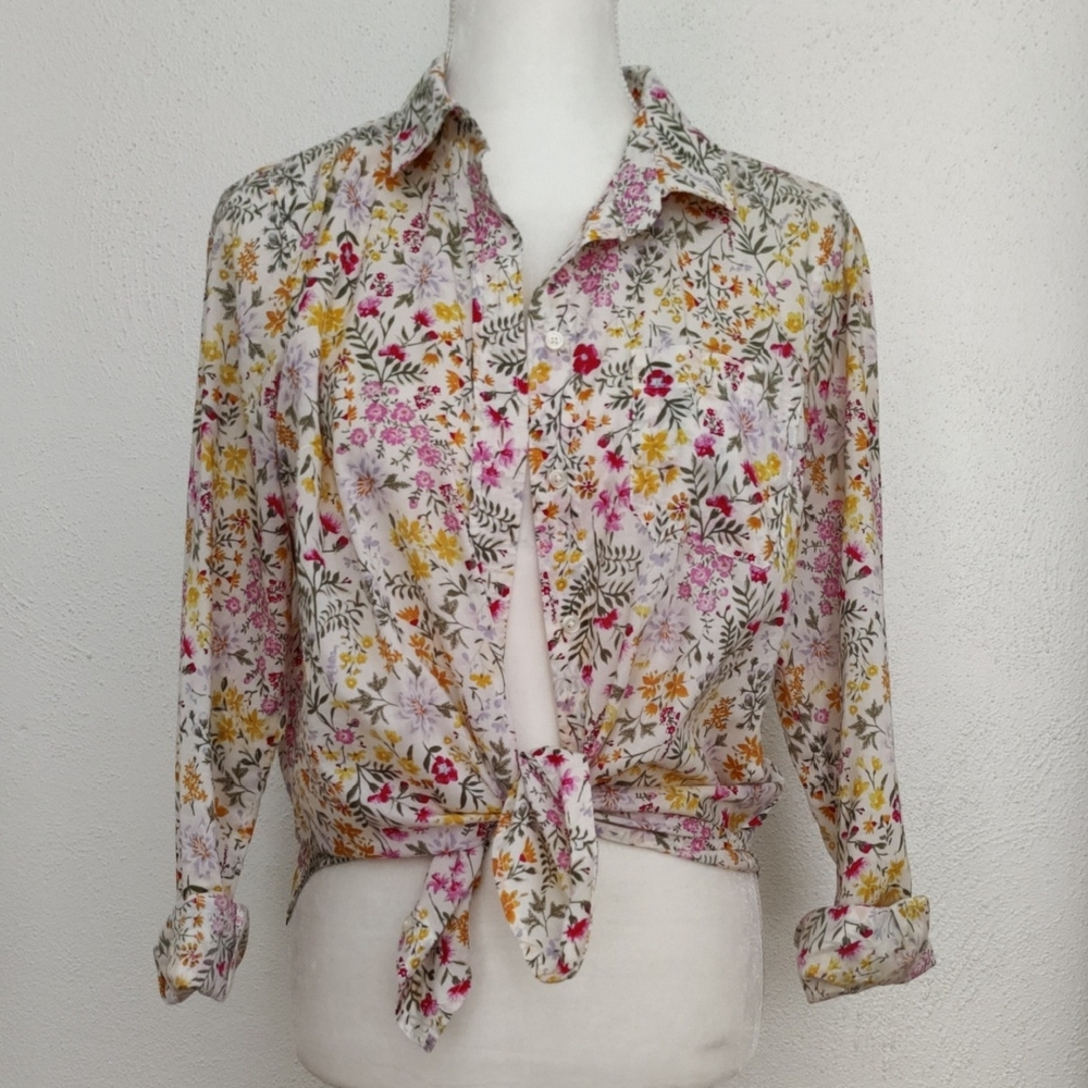 Floral Cotton Button Down Shirt